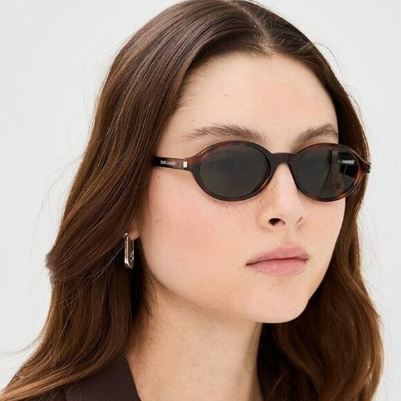 Saint Laurent Women Sunglasses Havana Grey Oval SL751 JEANNE 002 BRAND NEW main image 4
